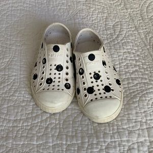 Natives white with black polka dots